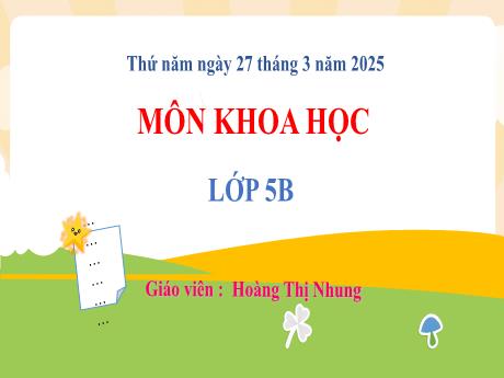 Bài giảng Khoa học Lớp 5 (Kết nối tri thức) - Chủ đề 5: Con người và sức khỏe - Bài 25: Chăm sóc sức khỏe tuổi dậy thì (Tiết 2) - Năm học 2024-2025 - Hoàng Thị Nhung