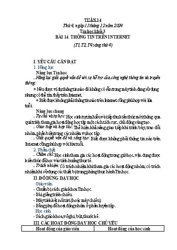 Giáo án môn Tin học Lớp 3+4+5 - Tuần 14 - Năm học 2024-2025 - Trần Thị Thu Hoài