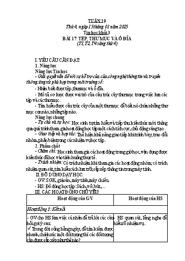 Giáo án môn Tin học Lớp 3+4+5 - Tuần 19 - Năm học 2024-2025 - Trần Thị Thu Hoài