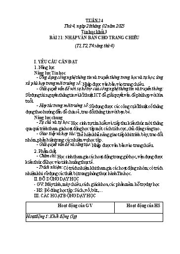 Giáo án môn Tin học Lớp 3+4+5 - Tuần 24 - Năm học 2024-2025 - Trần Thị Thu Hoài