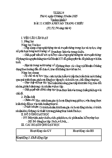 Giáo án môn Tin học Lớp 3+4+5 - Tuần 25 - Năm học 2024-2025 - Trần Thị Thu Hoài