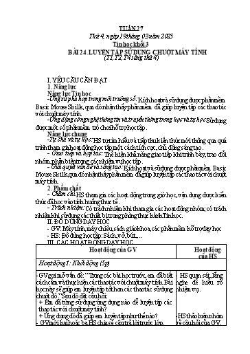 Giáo án môn Tin học Lớp 3+4+5 - Tuần 27 - Năm học 2024-2025 - Trần Thị Thu Hoài