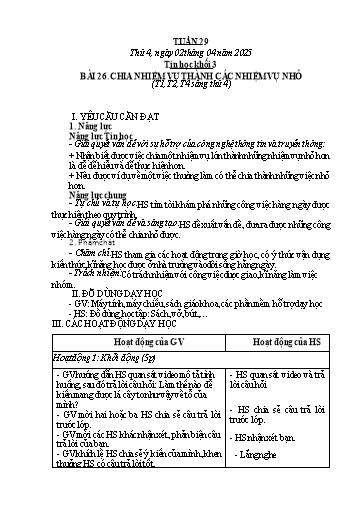 Giáo án môn Tin học Lớp 3+4+5 - Tuần 29 - Năm học 2024-2025 - Trần Thị Thu Hoài