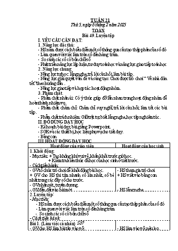 Kế hoạch bài dạy các môn Lớp 3 - Tuần 21 - Năm học 2024-2025 - Phan Thị Duyên
