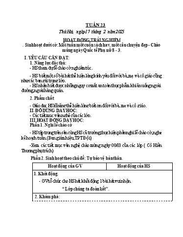 Kế hoạch bài dạy các môn Lớp 3 - Tuần 23 - Năm học 2024-2025 - Phan Thị Duyên