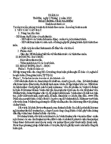 Kế hoạch bài dạy các môn Lớp 3 - Tuần 23 - Năm học 2024-2025 - Trần Thị Mai Hương