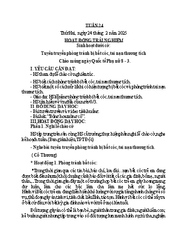 Kế hoạch bài dạy các môn Lớp 3 - Tuần 24 - Năm học 2024-2025 - Trần Thị Mai Hương