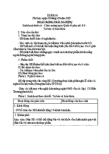 Kế hoạch bài dạy các môn Lớp 3 - Tuần 25 - Năm học 2024-2025 - Trần Thị Mai Hương