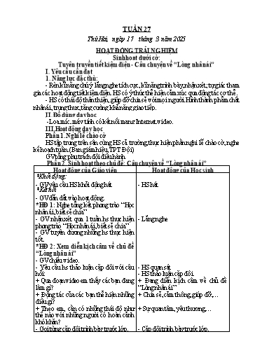Kế hoạch bài dạy các môn Lớp 3 - Tuần 27 - Năm học 2024-2025 - Phan Thị Duyên