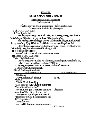 Kế hoạch bài dạy các môn Lớp 3 - Tuần 28 - Năm học 2024-2025 - Phan Thị Duyên