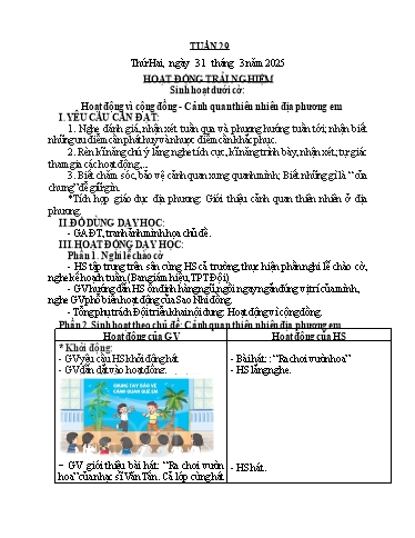 Kế hoạch bài dạy các môn Lớp 3 - Tuần 29 - Năm học 2024-2025 - Trần Thị Mai Hương