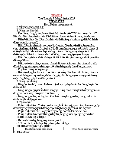 Kế hoạch bài dạy các môn Lớp 4 - Tuần 21 - Năm học 2024-2025 - Phan Thị Thu Hường