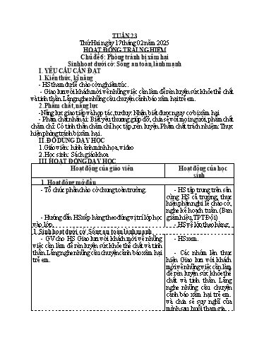 Kế hoạch bài dạy các môn Lớp 4 - Tuần 23 - Năm học 2024-2025 - Phan Thị Thu Hường