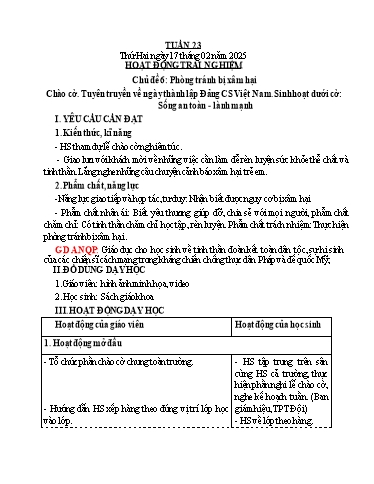 Kế hoạch bài dạy các môn Lớp 4 - Tuần 23 - Năm học 2024-2025 - Võ Thị Khánh Linh