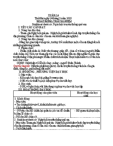 Kế hoạch bài dạy các môn Lớp 4 - Tuần 24 - Năm học 2024-2025 - Phan Thị Thu Hường
