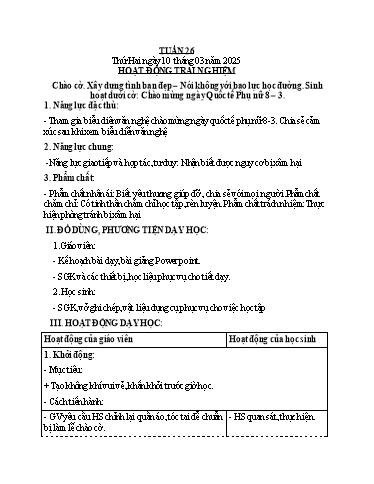 Kế hoạch bài dạy các môn Lớp 4 - Tuần 26 - Năm học 2024-2025 - Võ Thị Khánh Linh
