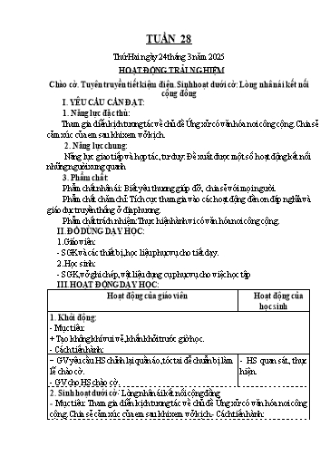Kế hoạch bài dạy các môn Lớp 4 - Tuần 28 - Năm học 2024-2025 - Ngụy Thị Hồng Thủy