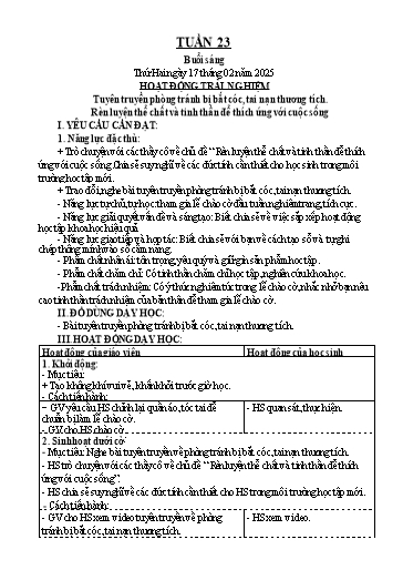 Kế hoạch bài dạy các môn Lớp 5 - Tuần 23 - Năm học 2024-2025 - Hoàng Thị Minh Ngọc