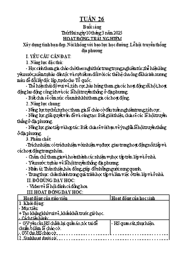 Kế hoạch bài dạy các môn Lớp 5 - Tuần 26 - Năm học 2024-2025 - Hoàng Thị Minh Ngọc