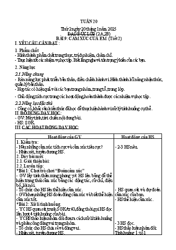 Kế hoạch bài dạy Đạo đức + Âm nhạc Khối Tiểu học - Tuần 20 - Năm học 2024-2025 - Nguyễn Thị Kim Quy