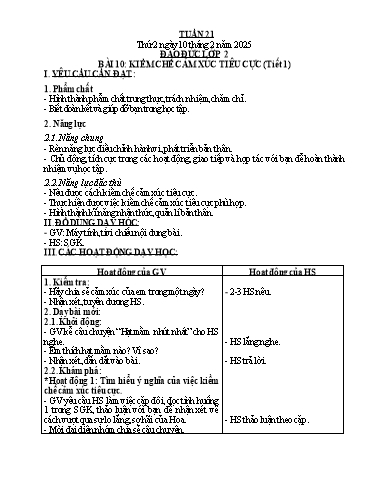 Kế hoạch bài dạy Đạo đức + Âm nhạc Khối Tiểu học - Tuần 21 - Năm học 2024-2025 - Nguyễn Thị Kim Quy