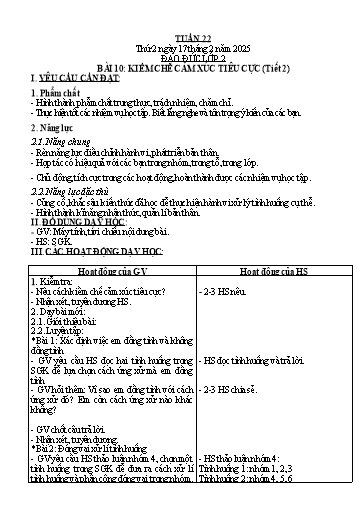 Kế hoạch bài dạy Đạo đức + Âm nhạc Khối Tiểu học - Tuần 22 - Năm học 2024-2025 - Nguyễn Thị Kim Quy