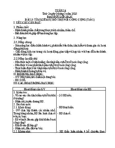 Kế hoạch bài dạy Đạo đức + Âm nhạc Khối Tiểu học - Tuần 24 - Năm học 2024-2025 - Nguyễn Thị Kim Quy