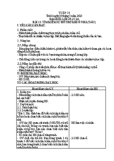 Kế hoạch bài dạy Đạo đức + Âm nhạc Khối Tiểu học - Tuần 25 - Năm học 2024-2025 - Nguyễn Thị Kim Quy