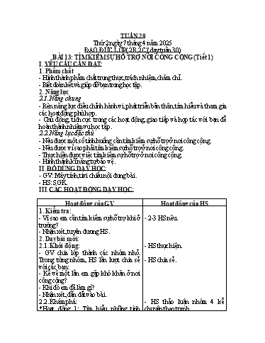Kế hoạch bài dạy Đạo đức + Âm nhạc Khối Tiểu học - Tuần 29 - Năm học 2024-2025 - Nguyễn Thị Kim Quy