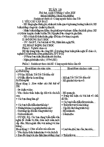 Kế hoạch bài dạy Lớp 3 - Tuần 19 - Năm học 2024-2025 - Hoàng Thị Thùy