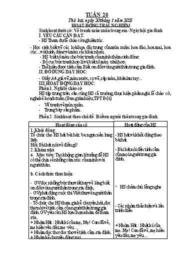 Kế hoạch bài dạy Lớp 3 - Tuần 20 - Năm học 2024-2025 - Hoàng Thị Thùy