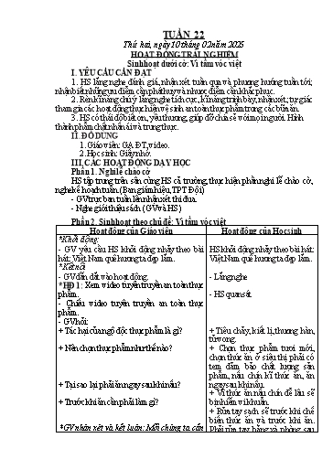 Kế hoạch bài dạy Lớp 3 - Tuần 22 - Năm học 2024-2025 - Hoàng Thị Thùy