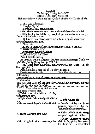 Kế hoạch bài dạy Lớp 3 - Tuần 25 - Năm học 2024-2025 - Hoàng Thị Thùy