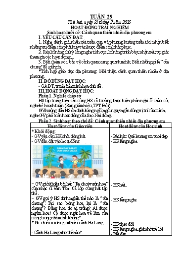 Kế hoạch bài dạy Lớp 3 - Tuần 29 - Năm học 2024-2025 - Hoàng Thị Thùy