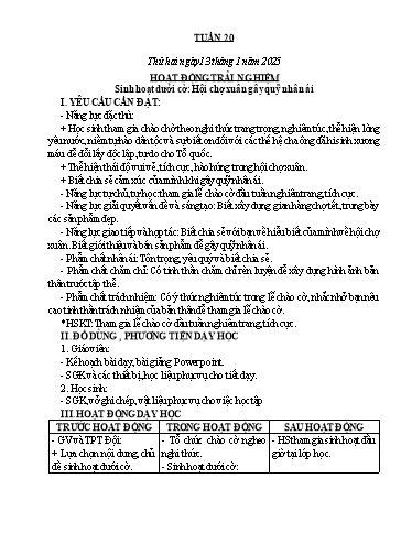 Kế hoạch bài dạy Lớp 5 - Tuần 20 - Năm học 2024-2025 - Hoàng Thị Nhung