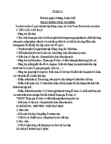 Kế hoạch bài dạy Lớp 5 - Tuần 22 - Năm học 2024-2025 - Hoàng Thị Nhung