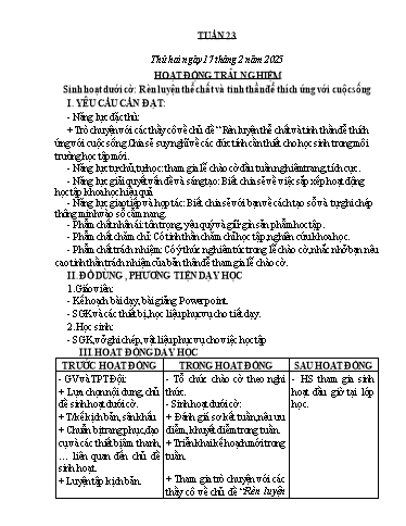 Kế hoạch bài dạy Lớp 5 - Tuần 23 - Năm học 2024-2025 - Hoàng Thị Nhung