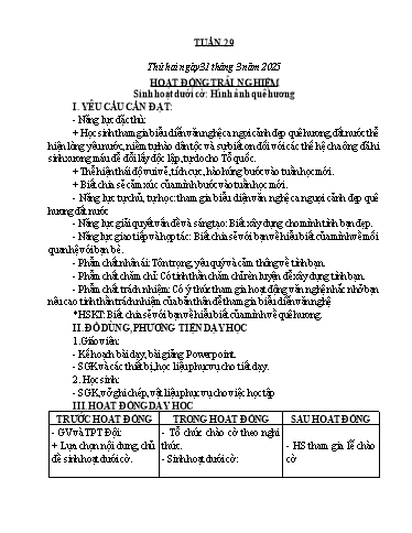 Kế hoạch bài dạy Lớp 5 - Tuần 29 - Năm học 2024-2025 - Hoàng Thị Nhung