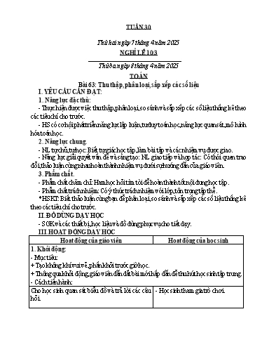 Kế hoạch bài dạy Lớp 5 - Tuần 30 - Năm học 2024-2025 - Hoàng Thị Nhung