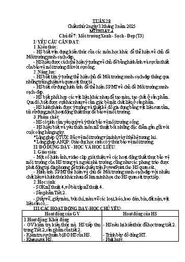 Kế hoạch bài dạy Mĩ thuật & Hoạt động trải nghiệm Khối Tiểu học - Tuần 29 - Năm học 2024-2025 - Đinh Thị Thu