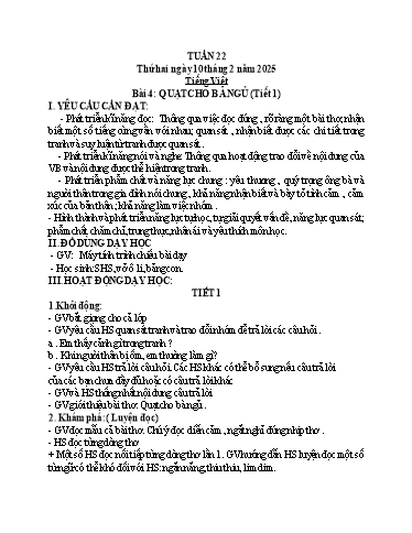 Kế hoạch bài dạy Toán + Tiếng Việt Lớp 1 (Kết nối tri thức) - Tuần 22 - Năm học 2024-2025 - Nguyễn Thị Hải Yến