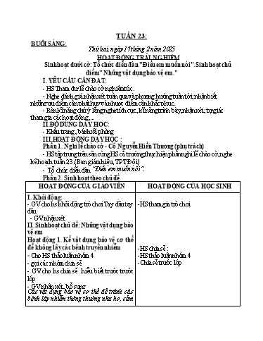 Kế hoạch bài dạy Toán + Tiếng Việt Lớp 2 - Tuần 23 - Năm học 2024-2025 - Trần Thị Hoài Trang