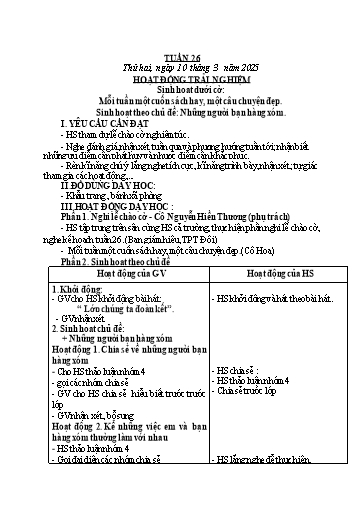 Kế hoạch bài dạy Toán + Tiếng Việt Lớp 2 - Tuần 26 - Năm học 2024-2025 - Phan Thị Thúy Hoa