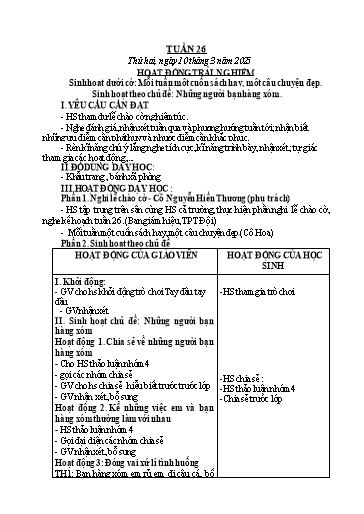 Kế hoạch bài dạy Toán + Tiếng Việt Lớp 2 - Tuần 26 - Năm học 2024-2025 - Lê Thị Thu Hà
