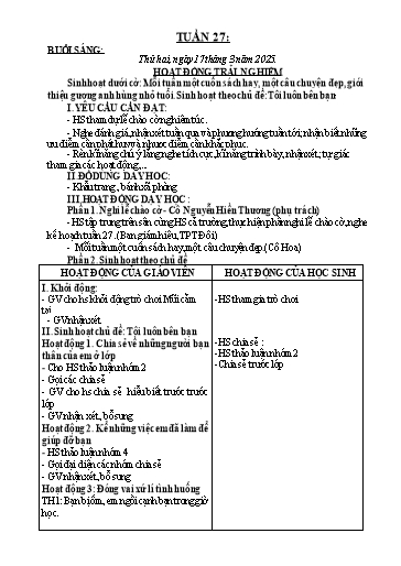 Kế hoạch bài dạy Toán + Tiếng Việt Lớp 2 - Tuần 27 - Năm học 2024-2025 - Trần Thị Hoài Trang