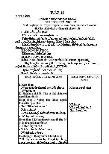 Kế hoạch bài dạy Toán + Tiếng Việt Lớp 2 - Tuần 28 - Năm học 2024-2025 - Lê Thị Thu Hà