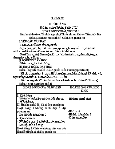 Kế hoạch bài dạy Toán + Tiếng Việt Lớp 2 - Tuần 29 - Năm học 2024-2025 - Lê Thị Thu Hà