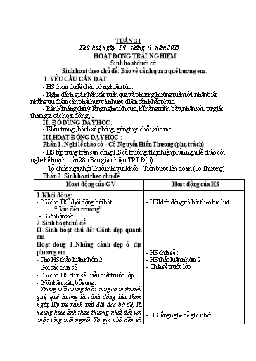 Kế hoạch bài dạy Toán + Tiếng Việt Lớp 2 - Tuần 31 - Năm học 2024-2025 - Phan Thị Thúy Hoa